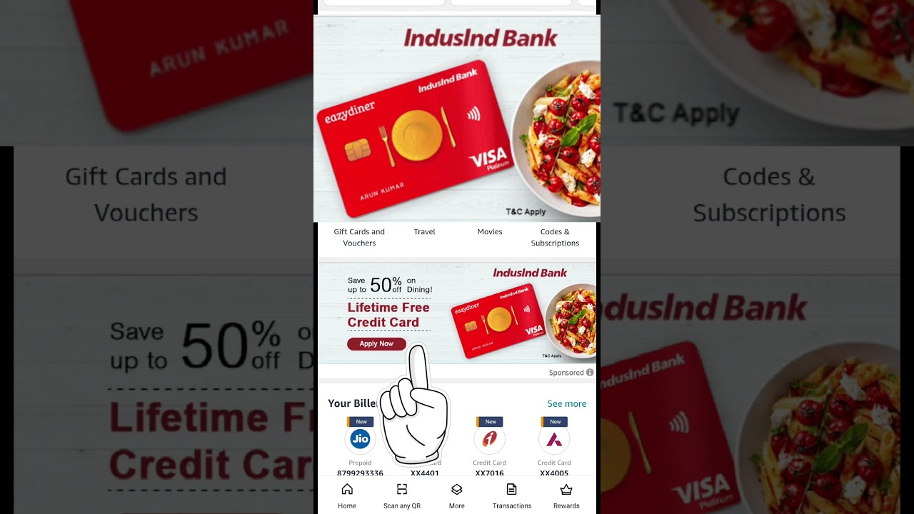 Indusind Bank Eazydiner Credit Card Lifetime Free, Indusind Eazydiner Credit card, Eazydiner Card