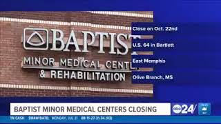 Baptist to close three Memphis clinics