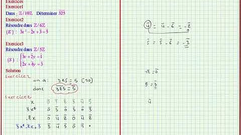 14Arithmétique classe d’équivalence Exercices