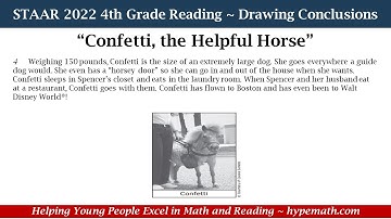2022 STAAR Reading ~ 4th Grade (Drawing Conclusions) Part 1