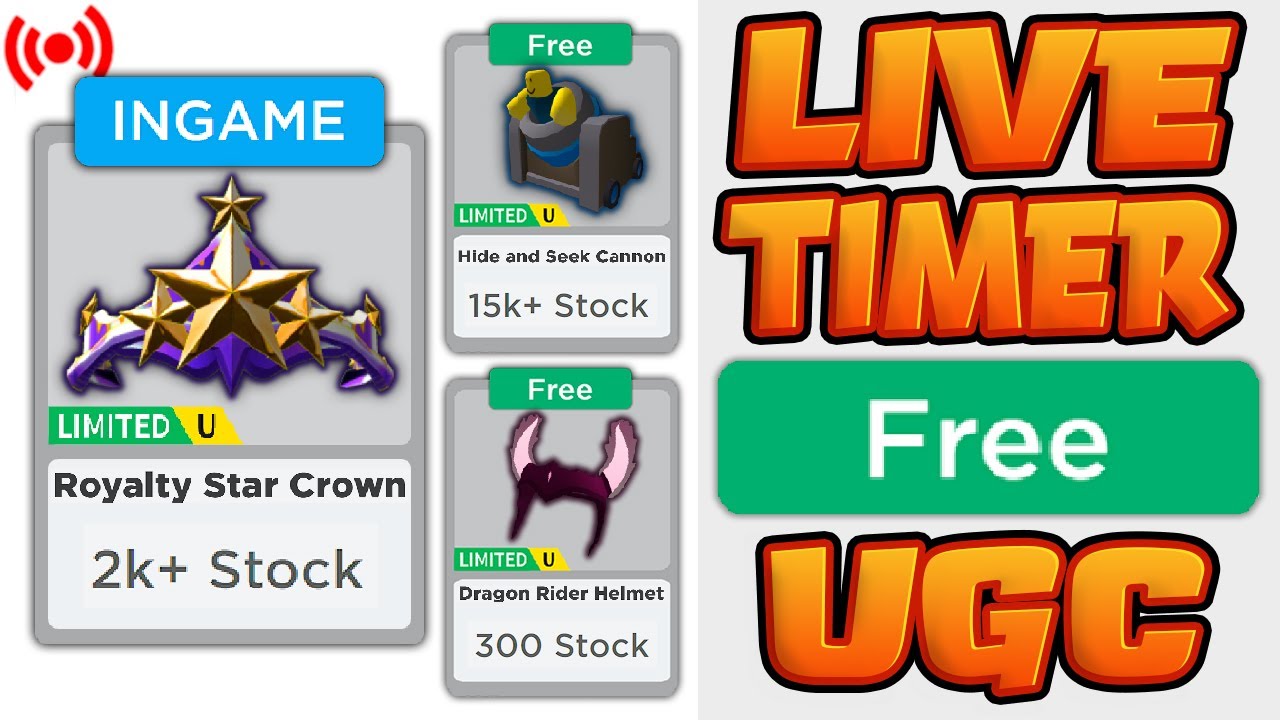 🔴COUNTDOWN TIMER FREE UGC Limiteds + INGAME DROPS! | 24/7 Roblox UGC TIMER's Banner