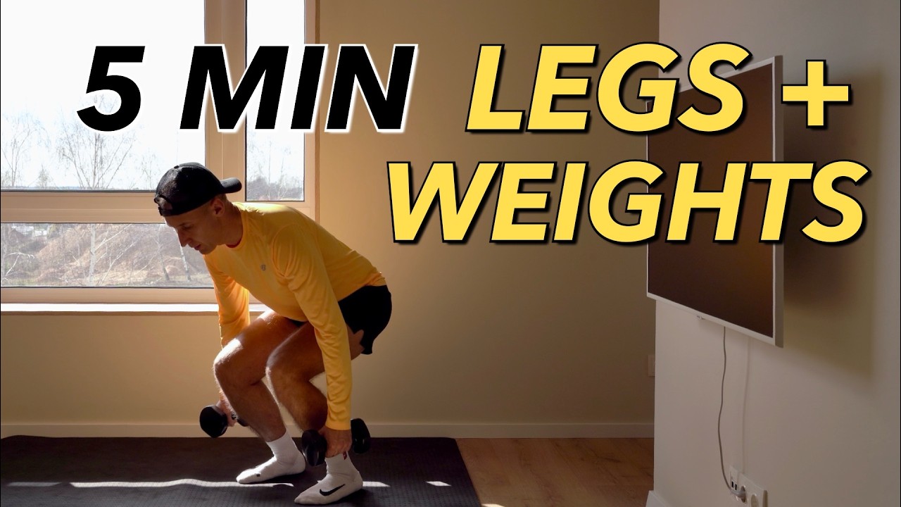 5 MIN LEG WORKOUT AT HOME WITH DUMBBELLS - YouTube