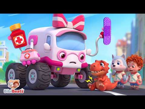 Super Ambulance Patrol Team | Street Vehicles | Dino Boo boo | Nursery Rhyme & Kids Song | BibiBeats