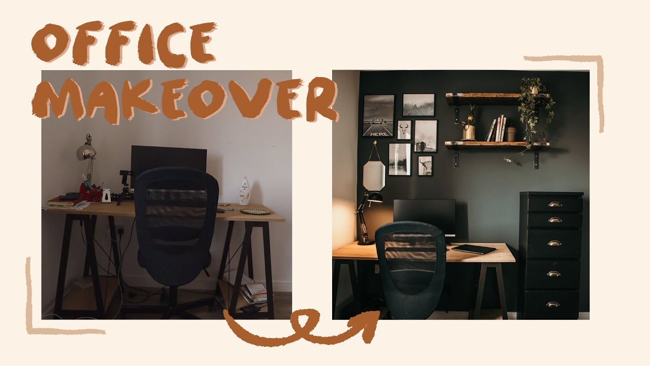 DIY HOME OFFICE MAKEOVER | for small spaces - YouTube