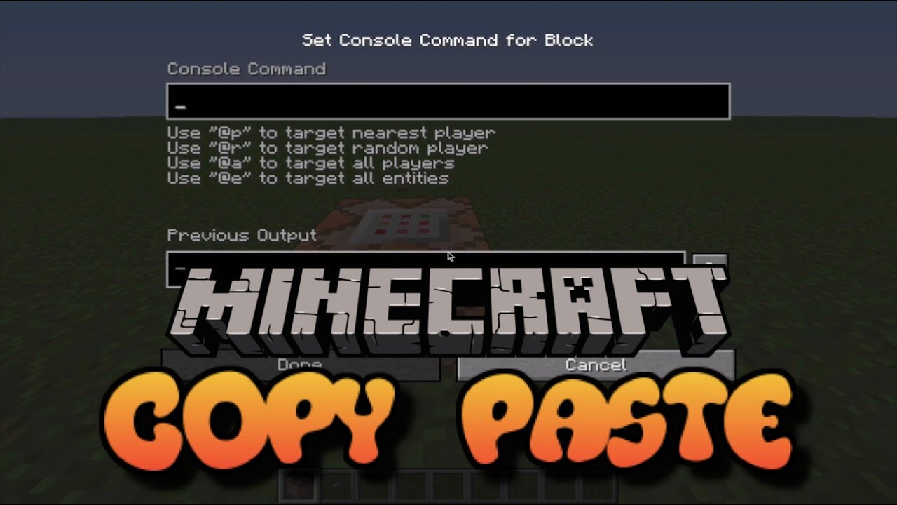 Minecraft: Copy and Paste Commands & Command Blocks - YouTube