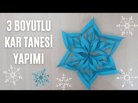 Kağıt Katlama - 3 boyutlu Kar Tanesi Yapımı/Paper Folding Snowflake Making#DIY#10