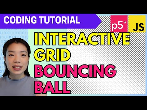 p5.js Coding Tutorial |  Interactive Grid with Bouncing Ball