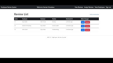 Employee Review System  ||  Backend Project