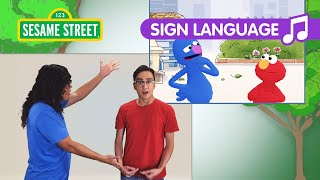 sesame street monster at the end of this story in american sign language asl