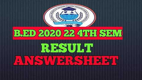 B.ED 2020 22 RESULT & ANSWERSHEET