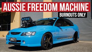 Supercharged Holden Commodore on Meth Burnout Machine at LS Heaven in Sydney: Warspeed Industries