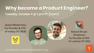 Why become a product engineer? -- with Volley (YC W18) & Luminai (YC S20)