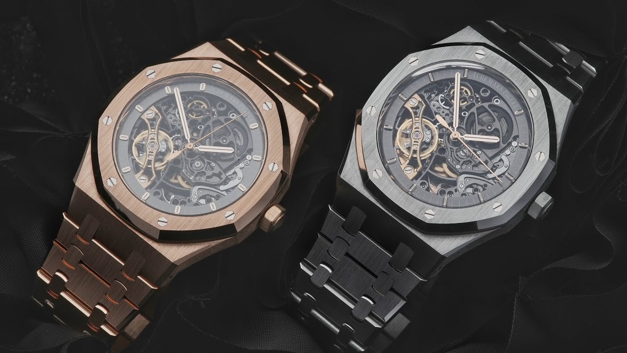 4K Review: Audemars Piguet Royal Oak Skeleton Double Balance Wheel  Openworked 15407ST Unboxing 