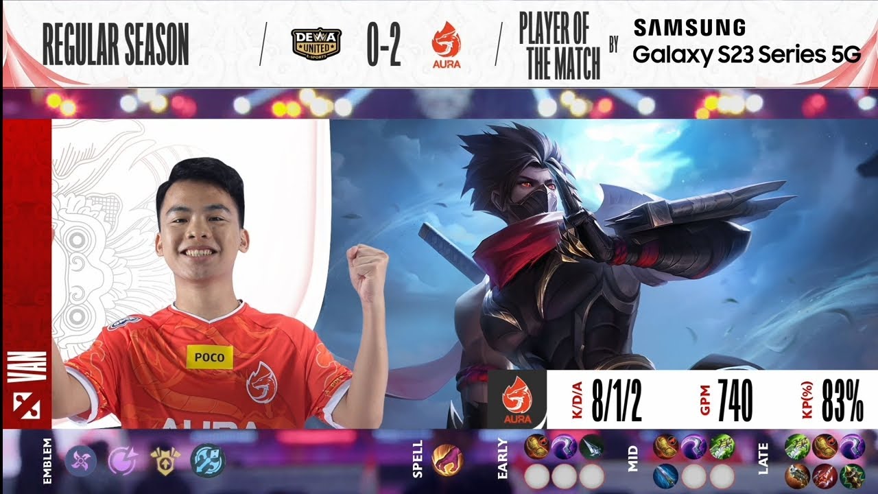 DEWA vs AURA Game 2 MPL ID S12 | Aura Van emang jago asasin