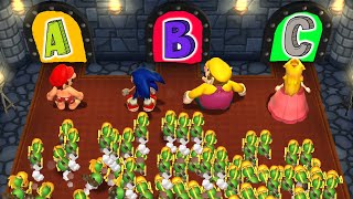 Mario Party 9 Step It Up - Mario vs Sonic vs Wario vs Peach (Master CPU)