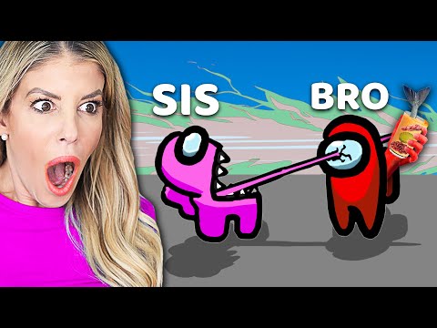 WORST Player in Among Us Must Drink! Sis Vs Bro Challenge - Zamfam Gaming