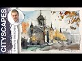 #118 Outdoor Sketching: A Church in Lachine (Plein Air Watercolor and Ink Cityscape Tutorial)