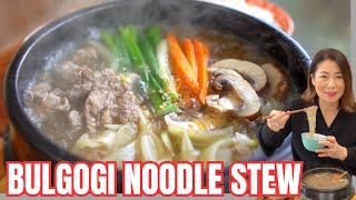 EASY Bulgogi Stew with JapChae Noodles [Bulgogi Hot Pot] 뚝배기 불고기, 따뜻한 국물 불고기, 당면 후루룩, 불고기 양념