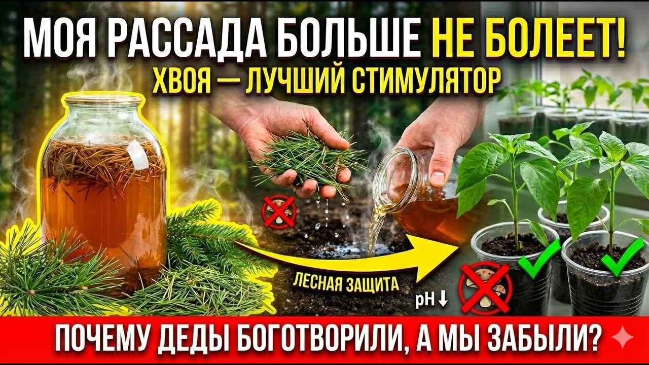 Последний СЕКРЕТ Деда! Хвоя — натуральная профилактика для слабой рассады!