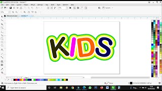 خطوط الأطفال / العمل على النصوص / تطبيق الألوان على الحروف في برنامج كورل (Corel) screenshot 5