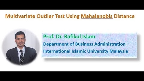 Multivariate Outlier Test Using Mahalanobis Distance