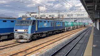 【4K】ブロワー起動→発車!しなの鉄道直通 EH200-20+タキ 石油貨物列車 篠ノ井駅発車