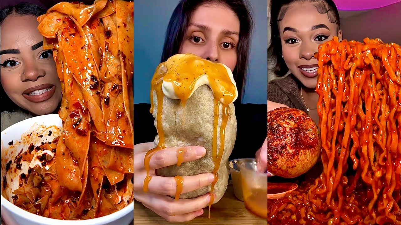 🌮TIKTOK MUKBANG COMPILATION + MY HONEST REVIEW👀 || Taco Bell, Buldak, ln-N-Out, Wingstop & More!