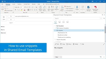 Create and use snippets in Shared Email Templates