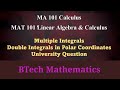 Double Integral in Polar Coordinates | MA 101 Calculus | MAT 101 Linear Algebra &amp; Calculus | KTU