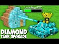 I can USE DIAMOND TANK LASER TO UPGRADE DIRT HOUSE in Minecraft ! NEW DIAMOND UPGRADE !
