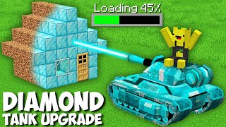 I can USE DIAMOND TANK LASER TO UPGRADE DIRT HOUSE in Minecraft ! NEW DIAMOND UPGRADE !