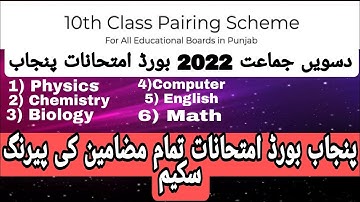 10th class paper pairing scheme 2022|10th pairing scheme|Punjab board exams||#malikeducationalcenter