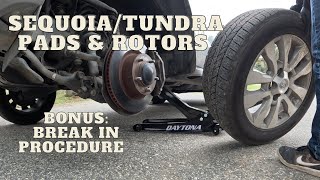 How To Replace Front Brake Pads and Rotors On Your Toyota Sequoia Along With Break In Procedure!