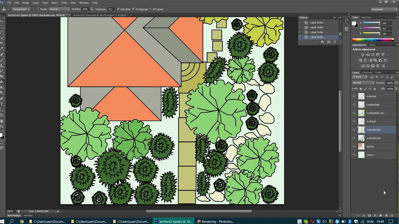 AutoCAD rajz színezése Photoshoppal 7 - YouTube