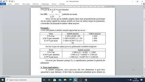 mathématique financière : Taux proportionnels et taux équivalents
