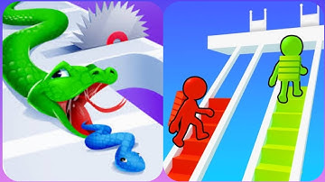 Max Levels  Snake Run 3D Vs Bridge Race 3D🤡💙🤡All New Max Update Mobile Gameplay KL914777