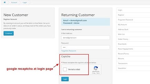 Captcha Validation At Account Login - OpencartTools