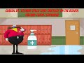 Classic dr eggman spills hand sanitizer on the school hallway floorgrounded
