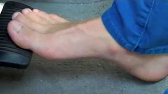 barefoot on the pedals