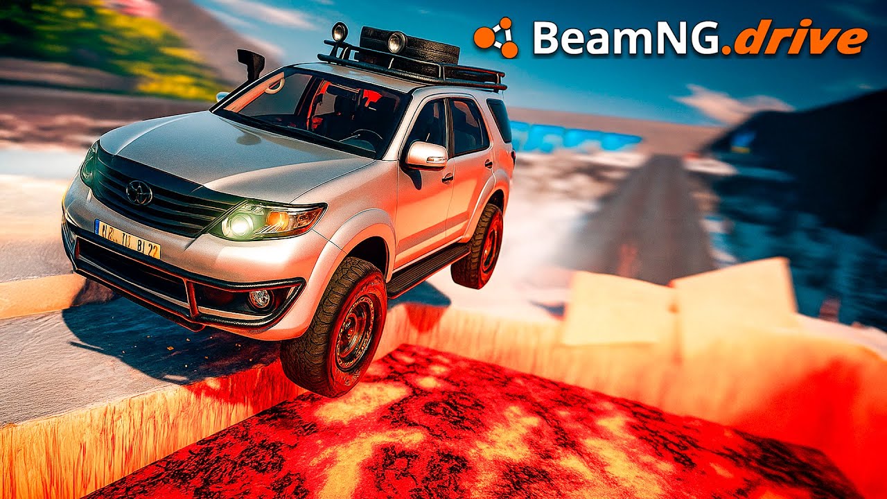 ¡Super SALTOS SOBRE LA LAVA! | BeamNG.drive