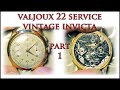 Valjoux 22 Disassembly, Vintage Swiss Invicta Chronograph