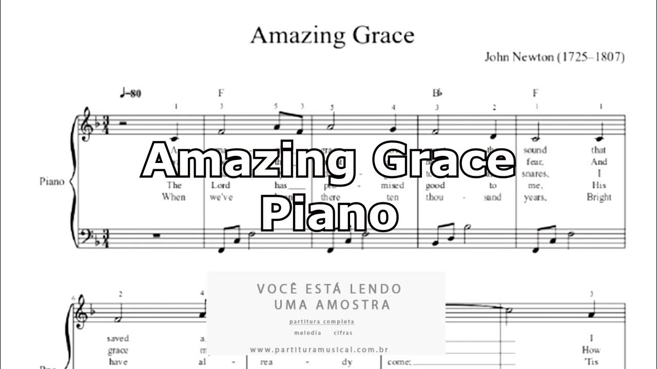 Partitura de Piano Amazing Grace - IL DIVO - YouTube