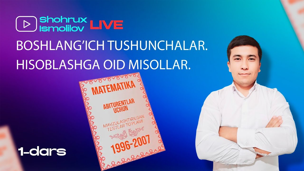 NATURAL VA BUTUN SONLAR  HISOBLASHGA OID MISOLLAR. @Matematik_Shohrux.