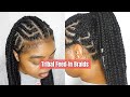 How to ➡️ Tribal Braids Feed-Ins on YOURSELF // detailed parting tutorial // Janet Collection