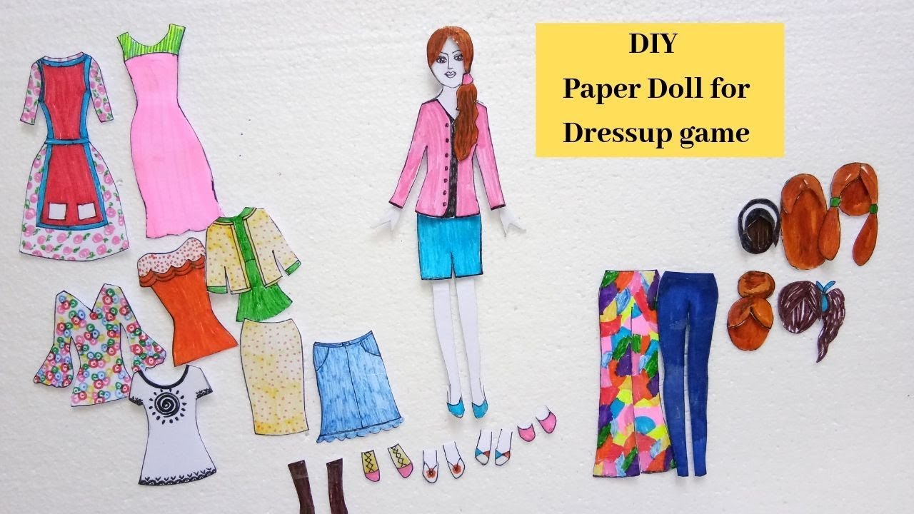 diy-paper-doll-for-dress-up-game-handmade-paper-doll-with-many-paper-doll-dresses-crafts-youtube