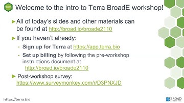 BroadE: Introduction to Terra: A scalable platform for biomedical research
