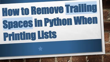 How to Remove Trailing Spaces in Python When Printing Lists