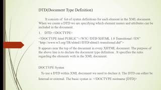 DTD concepts in xml