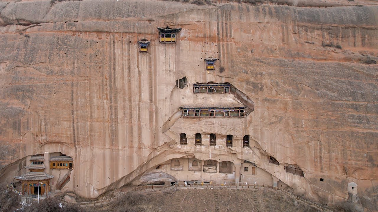 Как был построен храм, висящий на скале? Шелковый путь, Экскурсия по древнему храму Мати｜4K