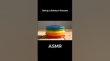 ASMR: Slicing a Rainbow Pancake 🌈🔊 #shorts  #relaxing #ai #asmr #satisfying